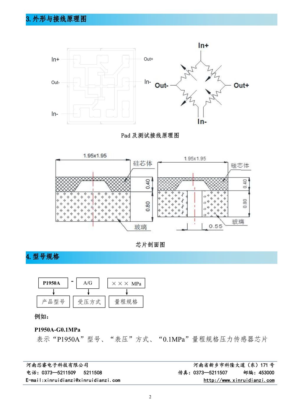 XR-P1950A压力传感器芯片说明书宣传册版-2